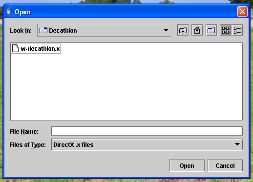 File open dialog box