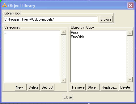 Image shows property library for interchange of objects